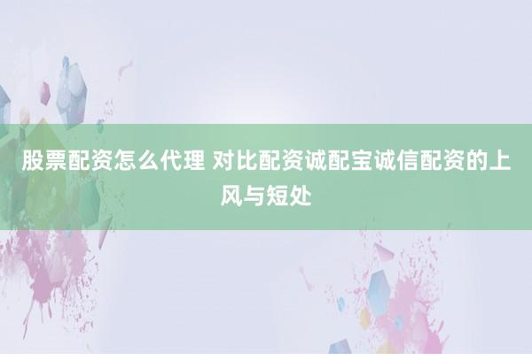股票配资怎么代理 对比配资诚配宝诚信配资的上风与短处