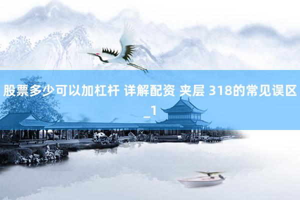 股票多少可以加杠杆 详解配资 夹层 318的常见误区_1